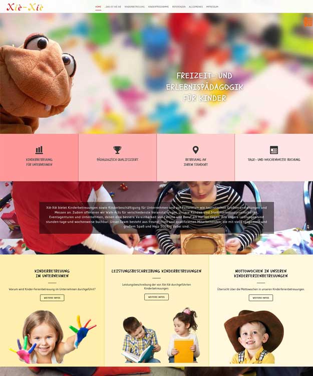 Werbeagentur Hemmingen - Webdesign Xié Xié Freizeit- und Erlebnispädagogik für Kinder, Hemmingen Werbung